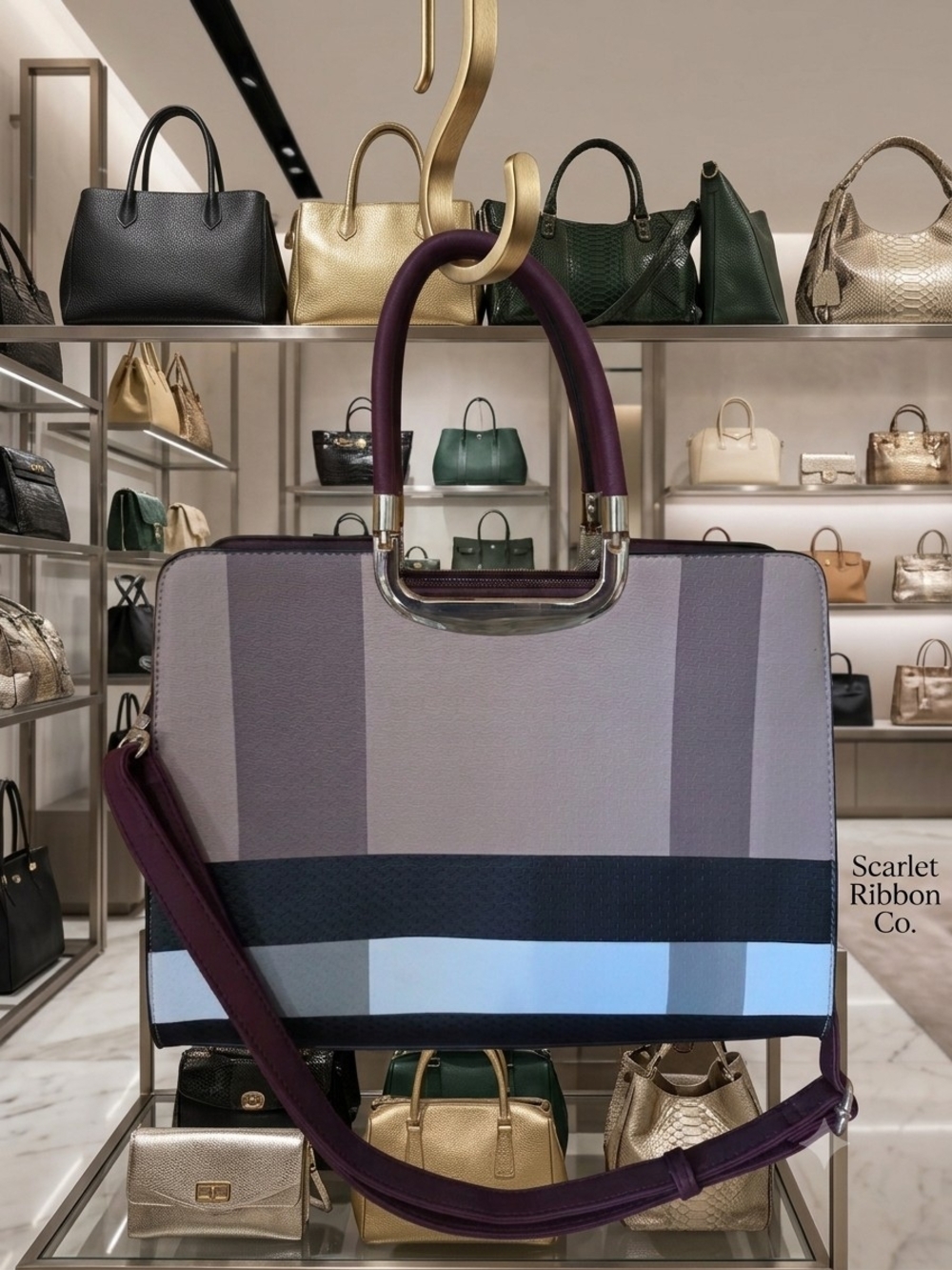 ​Pristine Structured Colorblock Satchel - Heavy Duty Work/Office Bag